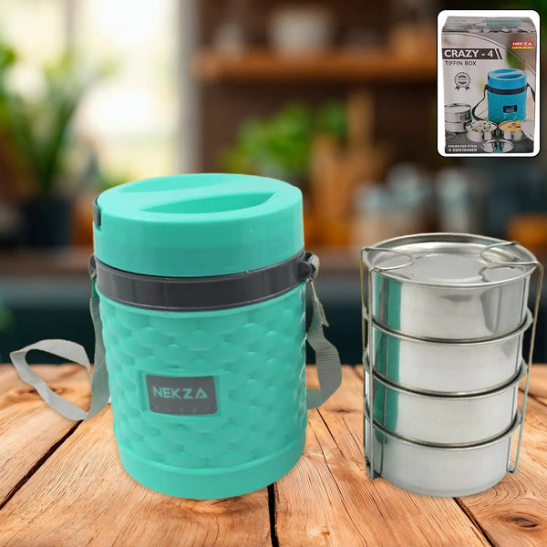 Double Wall Insulated Tiffin with Handle (1 Pc): Stackable, Hot Food Container Victoriahub Store