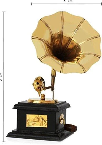 Golden Brass Mini Decorative Gramophone